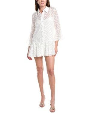 MILLY Vierra Burnout Mini Dress - White