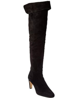 L'Agence Charlotte Suede Over-The-Knee Boot - Black