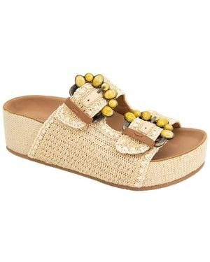 Gentle Souls Kendall Raffia Sandal - White