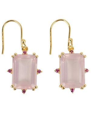 TIRAMISU Gold Over Silver 14.50 Ct. Tw. Gemstone Earrings - Pink