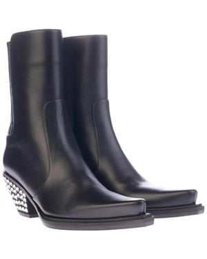 Giuseppe Zanotti Texan Leather Ankle Boot - Blue