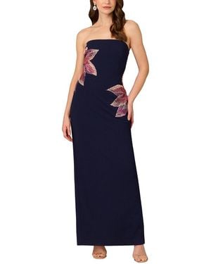 Aidan Mattox Printed Maxi Dress - Blue