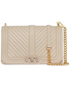 Rebecca Minkoff Chevron Quilted Love Leather Crossbody - Grey