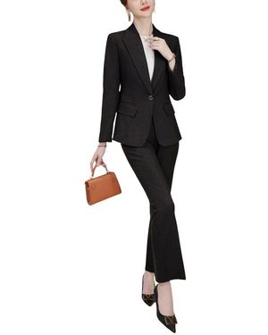 Bossy Chic 2Pc Blazer & Pant Set - Black
