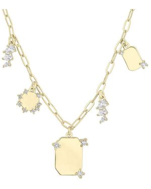 Electric Picks 14K Plated Cz Cosmo Charm Necklace - Metallic