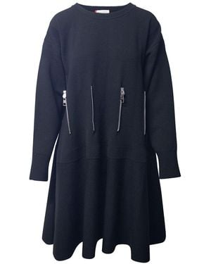 McQueen Pintuck Zip Dress, Size Int, (Authentic Pre-Loved) - Blue