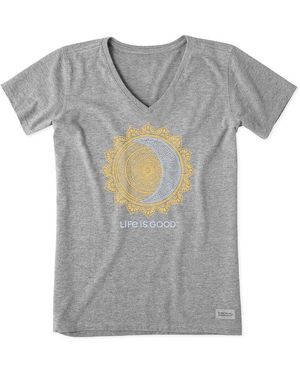 Life Is Good. Crusher V-Neck T-Shirt - Grey