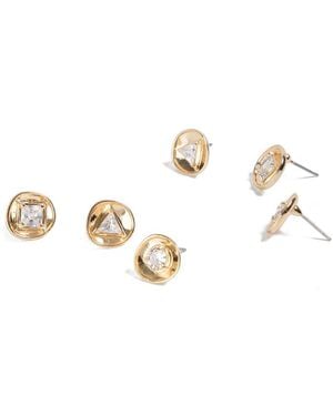 Saachi Cz Small Charm Studs - Metallic