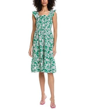 Nanette Lepore Cap Sleeve Midi Dress - Green