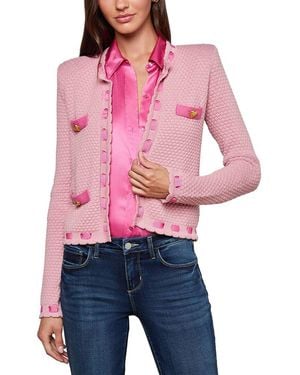 L'Agence Astor Wool-Blend Cardigan - Pink