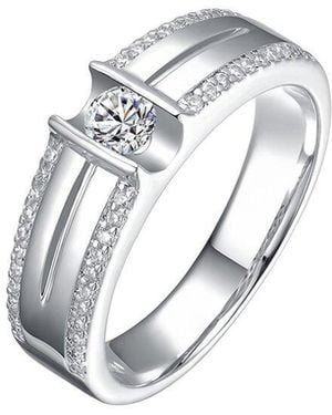 Rachel Glauber Plated Cz Ring - White