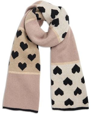Saachi Heart Mixed Pattern Scarf - Natural