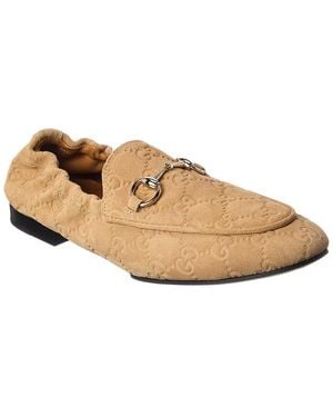 Gucci Jordaan Gg Suede Loafer - Natural