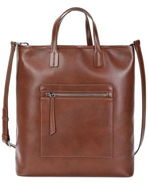 Tiffany & Fred Paris Shiny Leather Tote - Brown