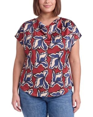 Anne Klein Plus Printed Blouse - Red
