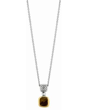 Phillip Gavriel 18K & Smokey Quartz Pendant Necklace - White