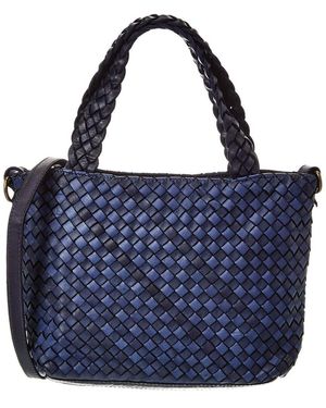Isabella Rossetti Marie Hand Woven Leather Tote - Blue