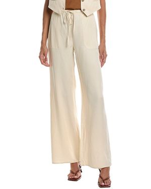 Chrldr Willa Elastic Waistband Flowy Pant - Natural