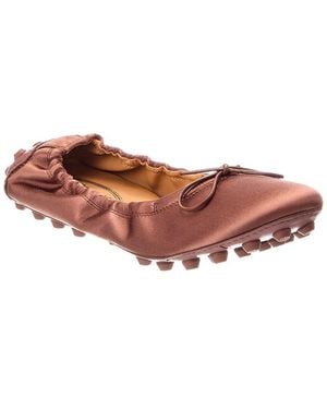 Tod's Gommini Satin Flat - Brown