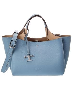 Tod's T Timeless Pendant Mini Leather Tote - Blue