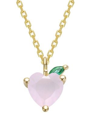 Genevive Jewelry 14K Plated Cz Pendant Necklace - Metallic