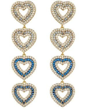 Eye Candy LA Cz Willow Hearts Dangle Earrings - Metallic
