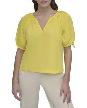 DKNY Bubble Sleeve Top - Yellow
