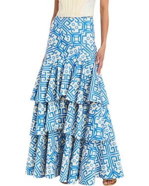 mestiza Victoria Tiered Gown Skirt - Blue
