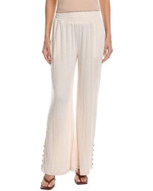 Vintage Havana Crinkle Knit Wide Leg Pant - Natural