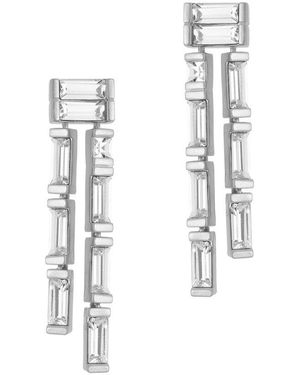 Reiss Livia Linear Crystal Drop Earrings - White