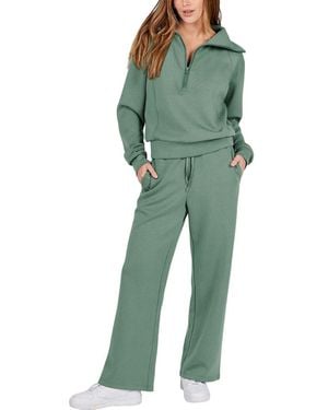 BELLA DESERT 2Pc Sweatshirt & Pant Set - Green