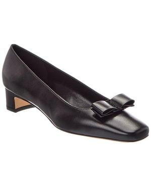 Ferragamo Iconic Bow Leather 40 Pump - Black