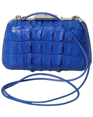 Balenciaga Crocodile Clutch - Blue