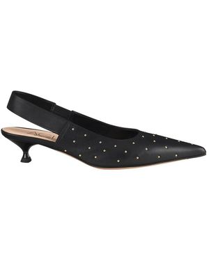 Agl Attilio Giusti Leombruni Lenor S Studs Leather Slingback - Black