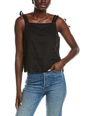 DKNY Linen Tie Strap Top - Black