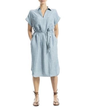 Max Studio Midi Shirt Dress - Blue