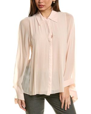 Reiss Magda Pleat Detail Blouse - Natural