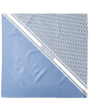 Dior Oblique Silk Scarf - Blue