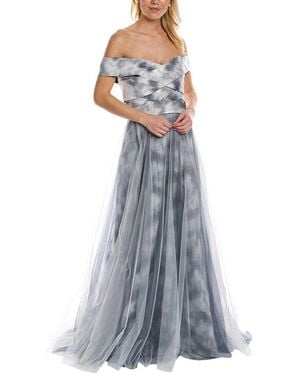 Rene Ruiz Bandage Bodice Gown - Gray