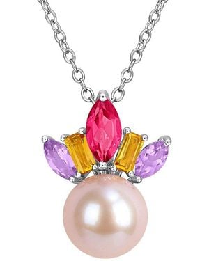 Rina Limor 1.01 Ct. Tw. Pearl (Multi-Gem) & 7.5-8Mm Pearl Pendant - Pink
