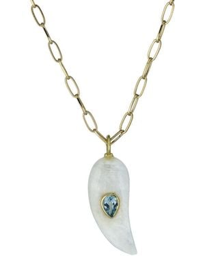 Rachel Reinhardt Jewelry 14K Plated Moonstone/ Topaz Necklace - Metallic