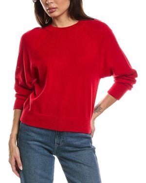 Forte Rib Trim Cashmere Sweatshirt - Red