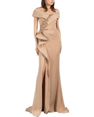 Terani Pleated Collar Dress - Natural