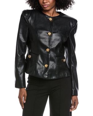 Beulah London Vegan Leather Jacket - Black