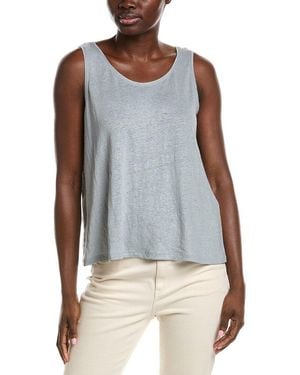 Eileen Fisher Scoop Neck Linen Tank - Blue