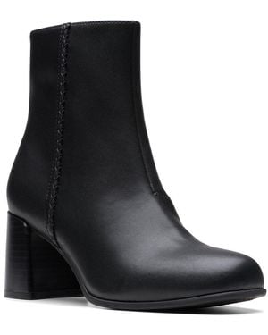 Clarks Keirsta Faye Leather Bootie - Black