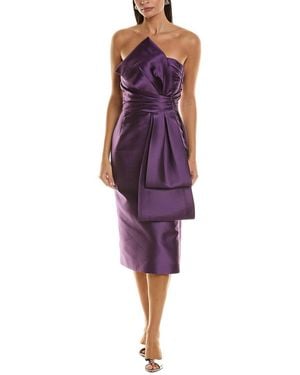 Alberta Ferretti Silk-Blend Cocktail Dress - Purple