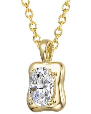 Genevive Jewelry 14K Diamond Cz Chain Necklace - Metallic