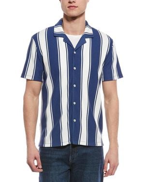 Magaschoni Plisse Knit Shirt - Blue