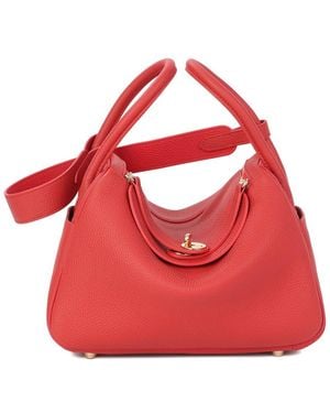 Tiffany & Fred Paris Pebbled Leather Top-Handle Bag - Red